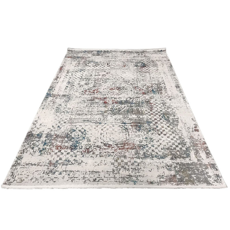 Tapis turc rouge et bleu 7 x 7 x 7 po