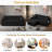 3 In 1 Convertible Sleeper Sofa Bed With Reclining Backrest, Pillows And Side Pockets-587081247