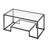 Coffee Table, 2 Tiers Rectangle Glass Center Desk with Open Storage, Modern Tempered Glass Coffee Table, Minimalist Sturdy Metal Frame Accent End Desk for Living Room, Office, Easy Assembly-168187424-168187455