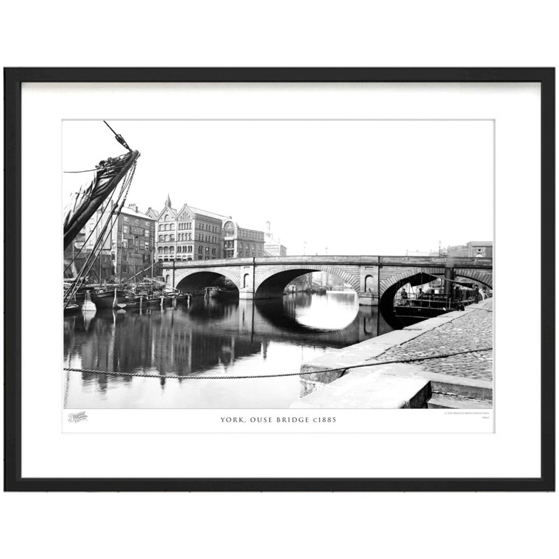 York, Ouse Bridge C1885 by Francis Frith - Single Picture Frame Print, 45cm H x 60cm W x 2.3cm D