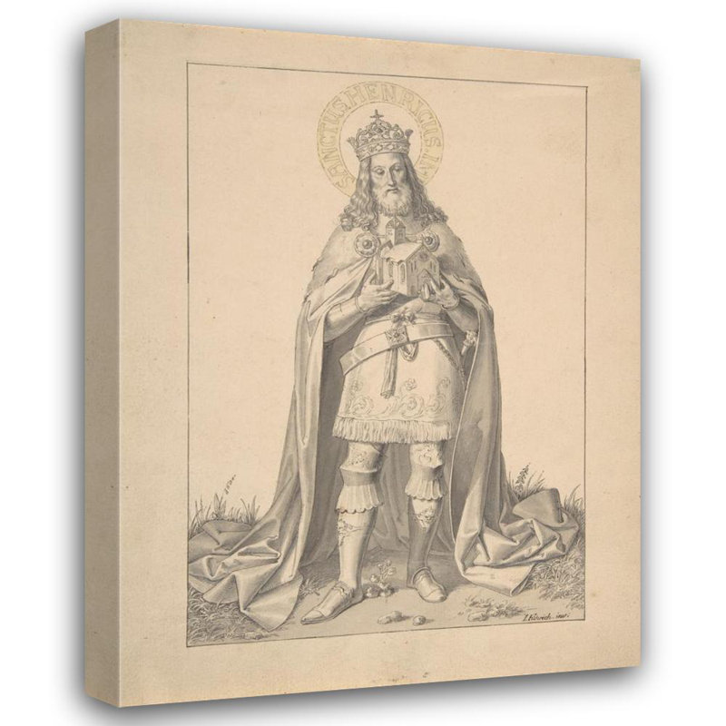 "Saint Henry" par Joseph Von Führich - Art mural sur toile tendue avec châssis, H 24 po x l 17 po