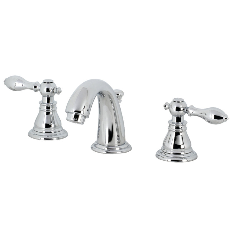 Robinet de salle de bain à large entraxe avec bonde, Chrome poli