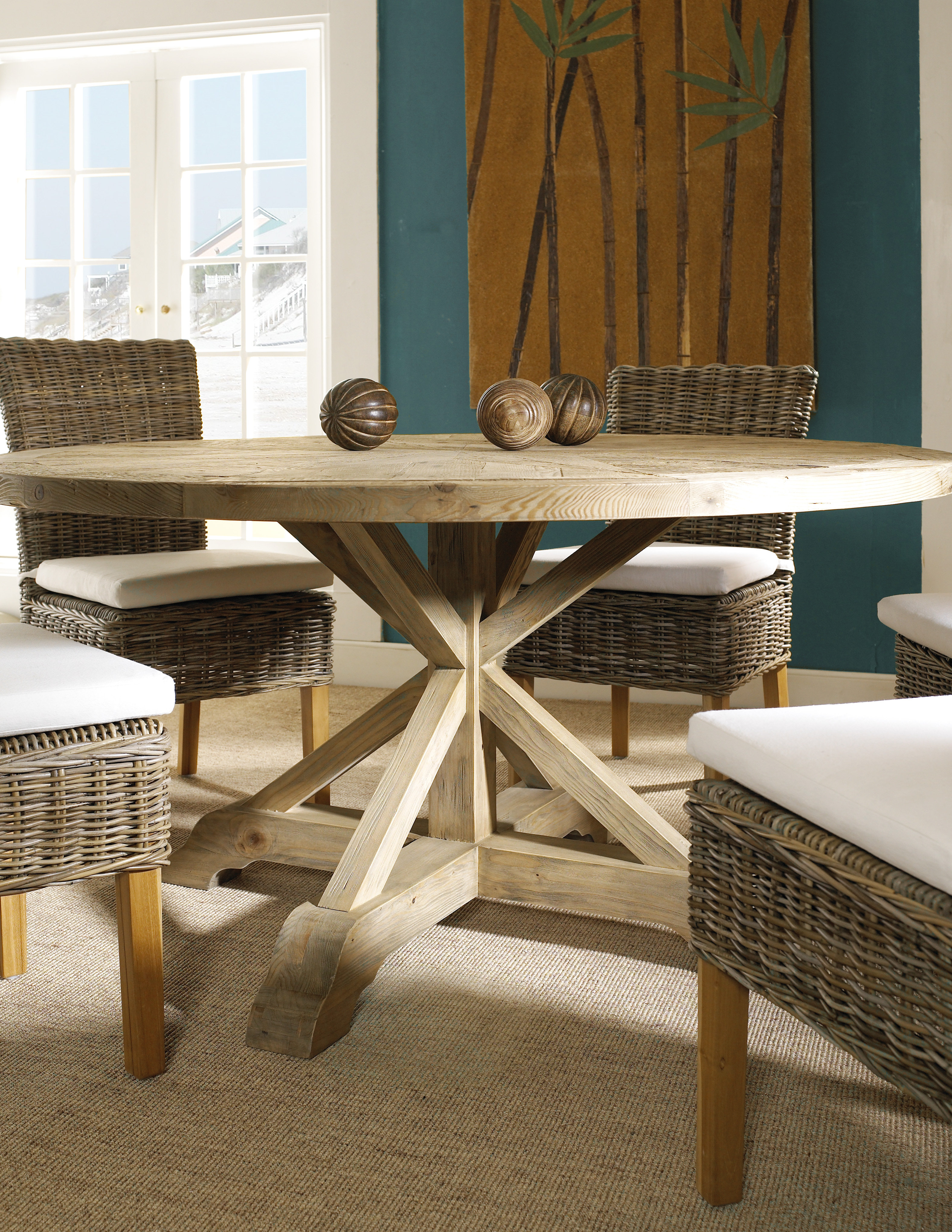 Bullins - Person Pine Solid Wood Solid Wood Top Pedestal Dining Set
