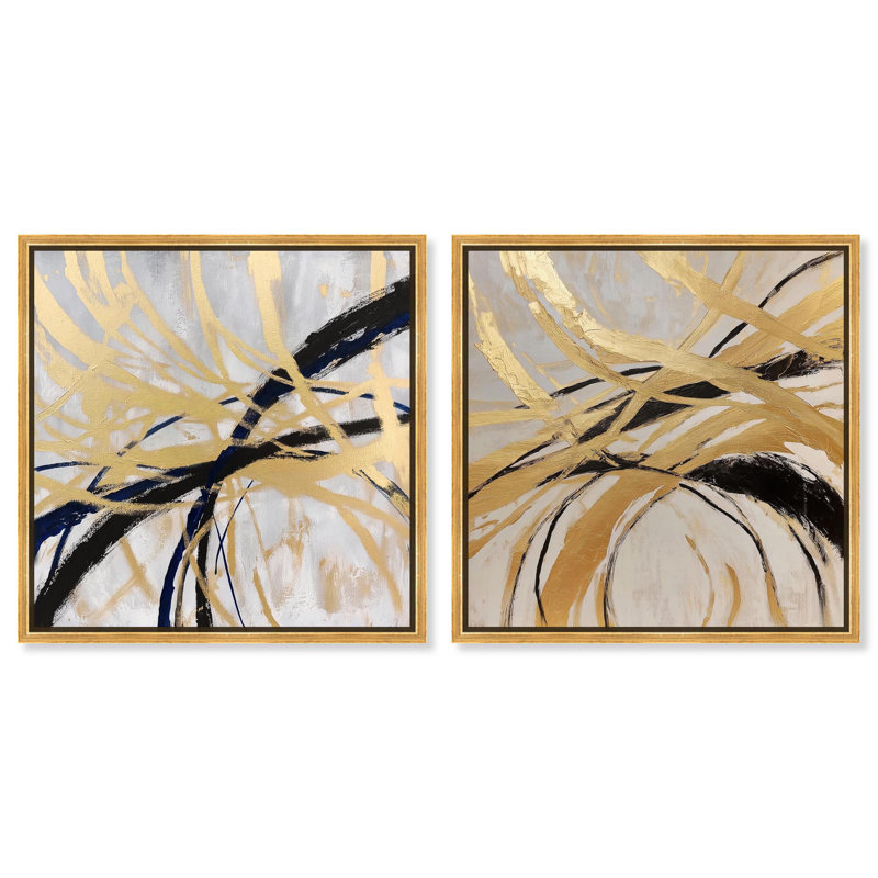 Décoration murale glamour sur toile glamour doré par Art Remedy, H 41 po x l 41 po, Cadre doré