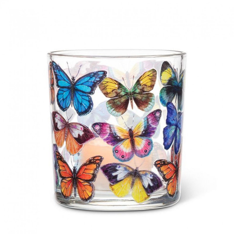 Porte-bougie votive Colorful Butterflies