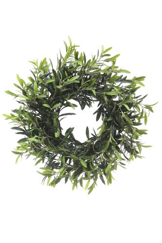 24" Artificial Olive Leaf Wreath, 8 in x 24 in