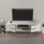 Meuble télé moderne scandinave, blanc et noyer, 47,2 po x 17,2 po x 11,6 po | 100% panneau de particules enduit de mélamine, épaisseur: 0,7 pouce | Design élégant et fonctionnel pour le salon et les espaces de divertissement-36755092