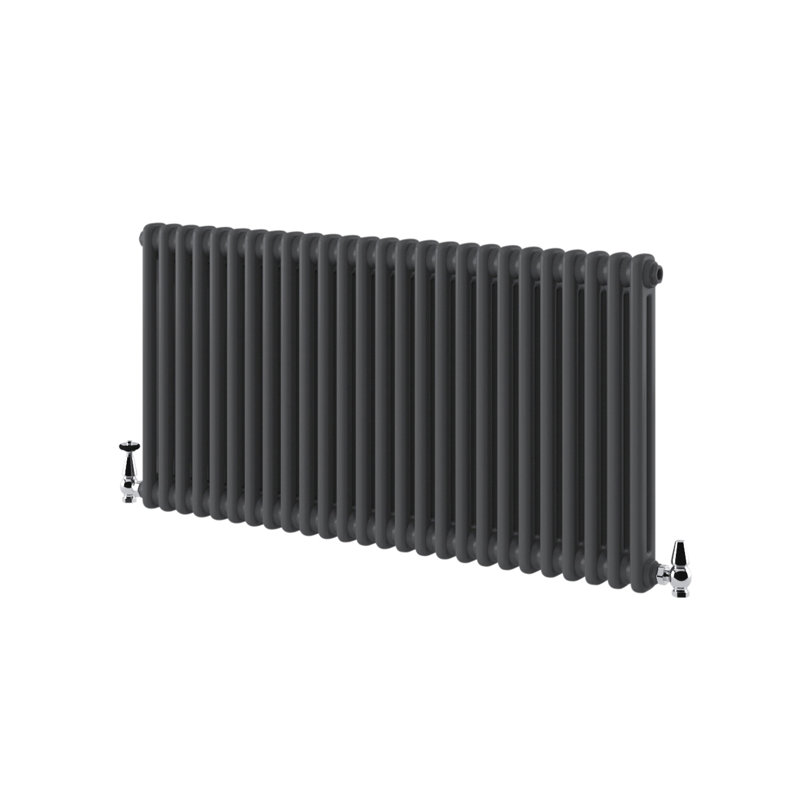 Uxbridge Horizontal Traditional Colosseum Radiator, 600mm H x 1190mm W x 70mm D, Anthracite