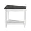 Table de chevet Orso, tablette, plateau brun en angle de 24 pouces, acajou blanc