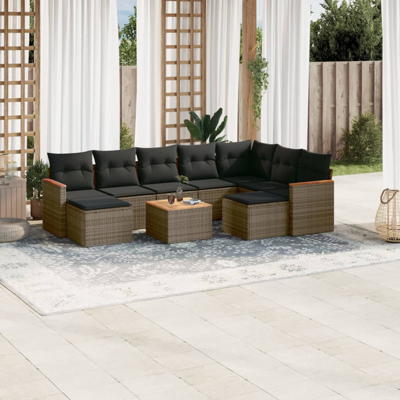 Grand canapé modulaire en rotin PE Vidaxl