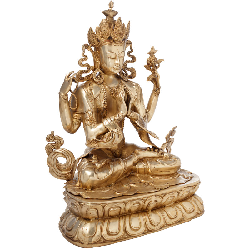 Statue de divinité bouddhiste tibétaine Chenrezig