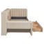 Lit de jour simple tapissier avec tiroirs, tablettes, armoires rabattables et table d'appoint-1920062890