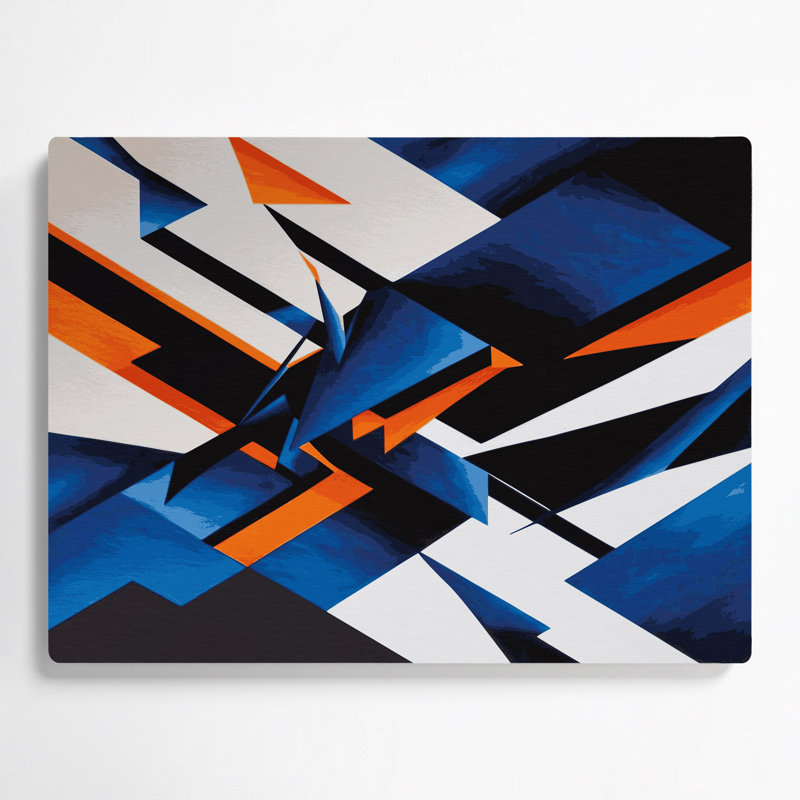 «Geometric Abstraction 40», art mural en métal gris, H 16 po x l 20 po