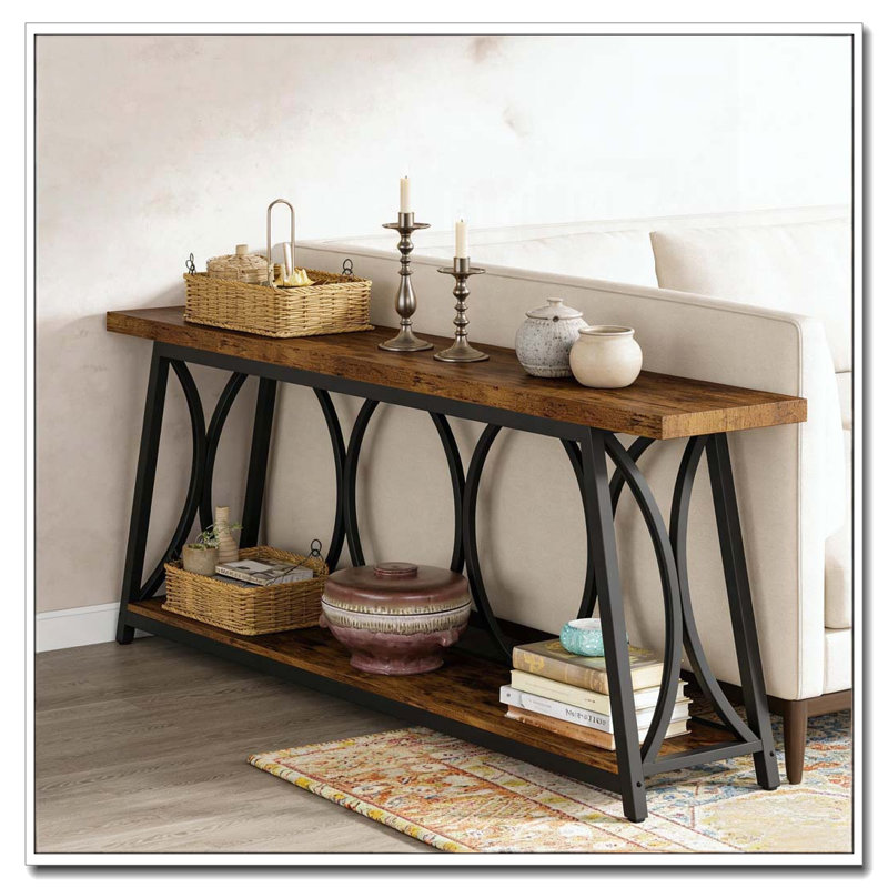 Hall Table,Vintage Console Table, Rustic Brown