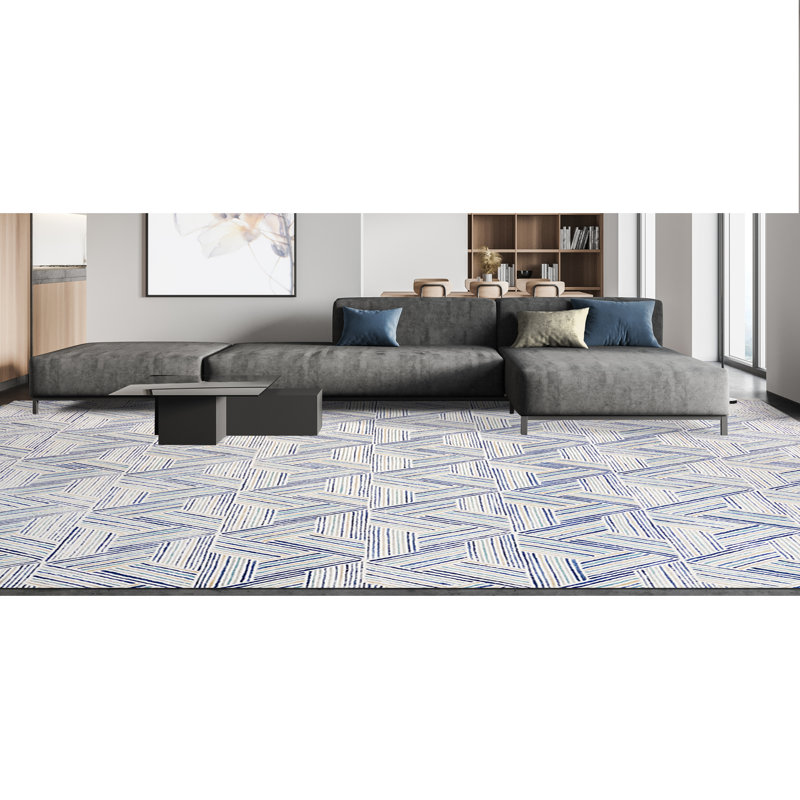 Tapis ivoire et multicolore noué à la main de haute qualité, Rectangle 9 pi x 12 pi