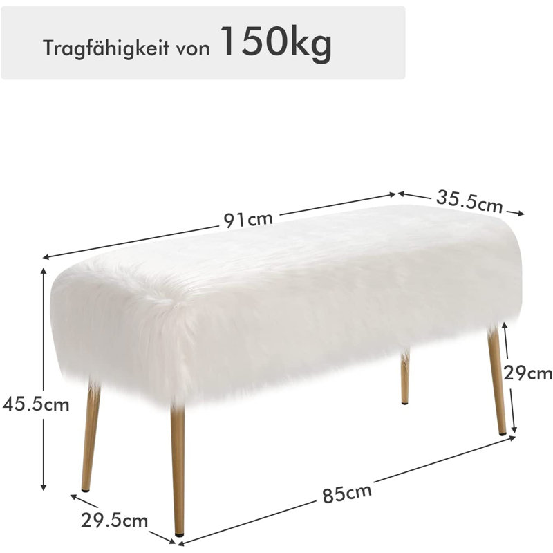 Durlston Eisen Accent Stool, White