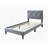 Twin Size Bed w Adjustable Headboard 1pc Bedframe, Grey Velvet Upholstered Youth Bedroom Furniture-1463125429-1456042365