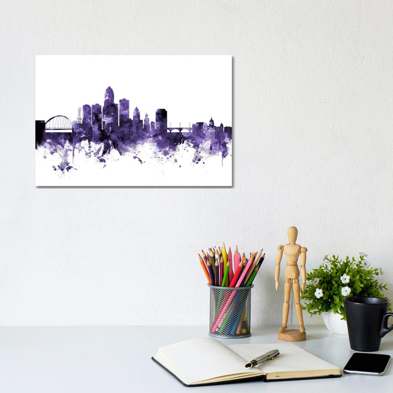 Des Moines, Iowa Skyline by Michael Tompsett - 1 Piece Wrapped Canvas Wall Art, 20.32 cm H x 30.48 cm W
