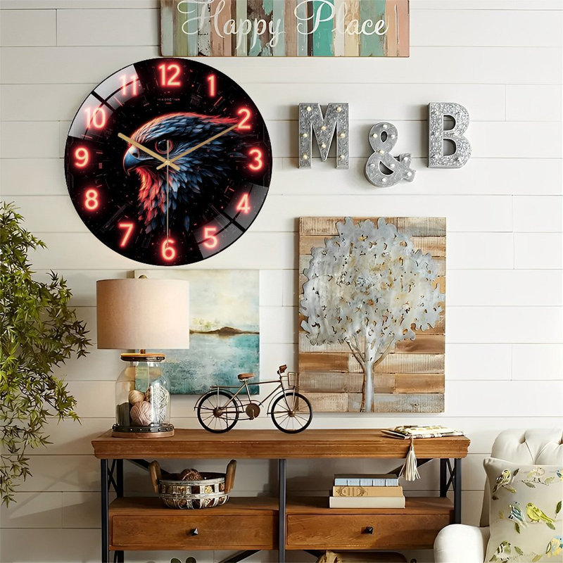Horloge murale Neon Eagle