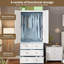 Armoire-penderie Armoire avec 3 tiroirs et 2 portes, armoires-penderie modernes en bois pour suspendre les vêtements-409652129