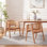 Chaises de salle à manger Mid-Century modernes en bois d'hévéa avec dossier en canne et accoudoirs