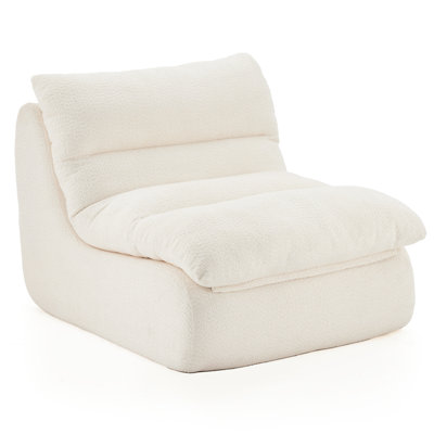 Upholstered Accent , Modern Armchair With Soft Cushioned Seat, Beige Chenille For Home Use, Plump Filling, Wear - And Breathable Fabric, Ergonomic Body Following Shape Armchair, 1 Seat Various Rooms,