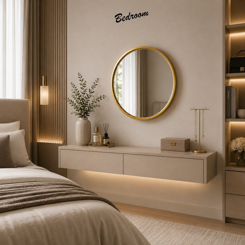 Aluminium Round Wall Mirror