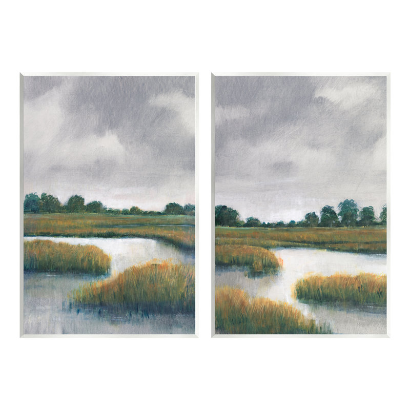 Ensemble de 2 plaques murales Grassy, H 19 po x l 13 po x P 0,5 po