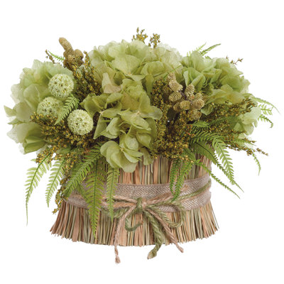 8" Hydrangea/allium/fern Standing Bouquet
