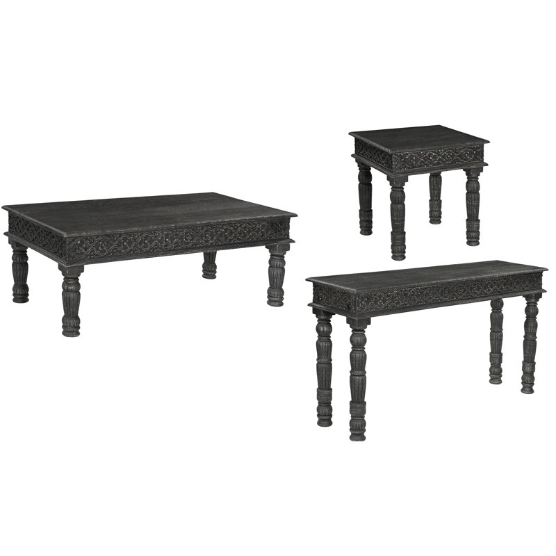 Ensemble de tables basses 3 pièces Aarohi, Noir