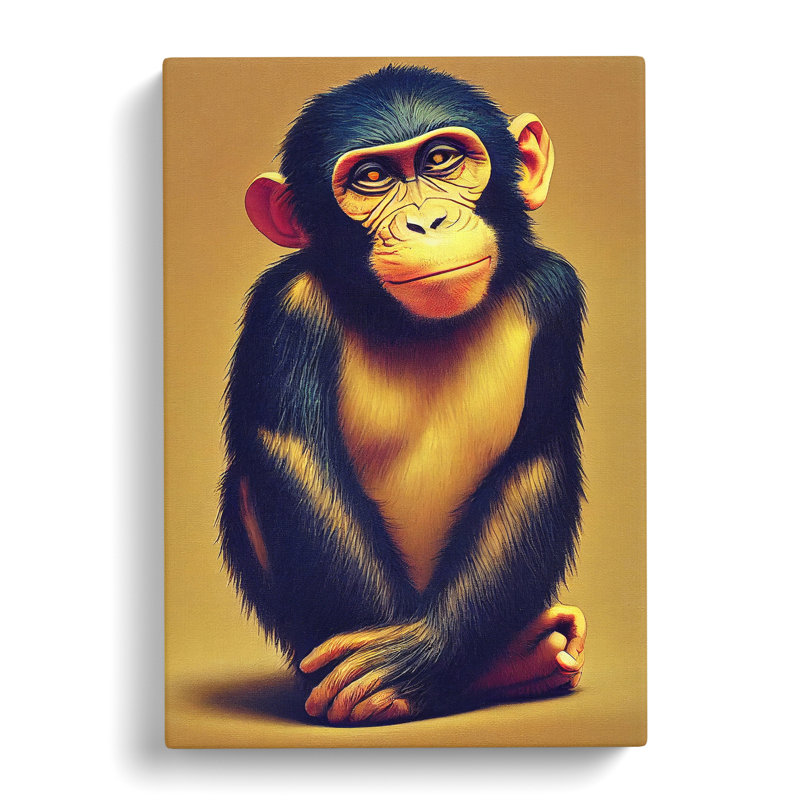 Young Monkey No.2 - Wrapped Canvas Print, 76cm H x 50cm W x 3cm D