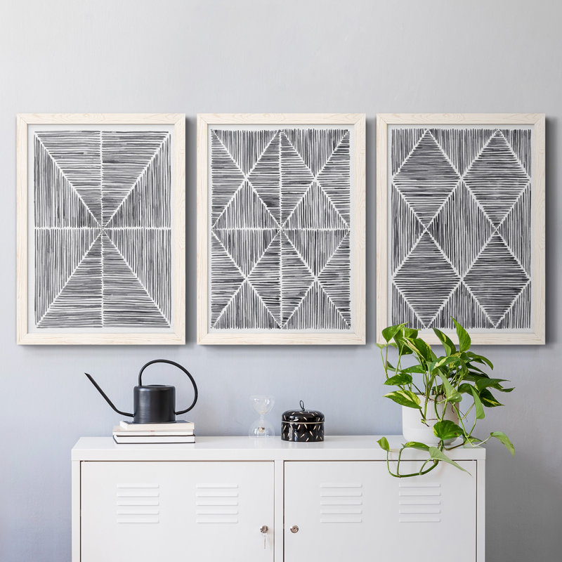 Vibrato I, toile encadrée de qualité supérieure - prête à être accrochée, H 24 po x l 54 po x P 1,5 po, Blanc