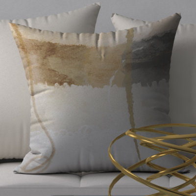 Housse de coussin décorative carrée double et encart