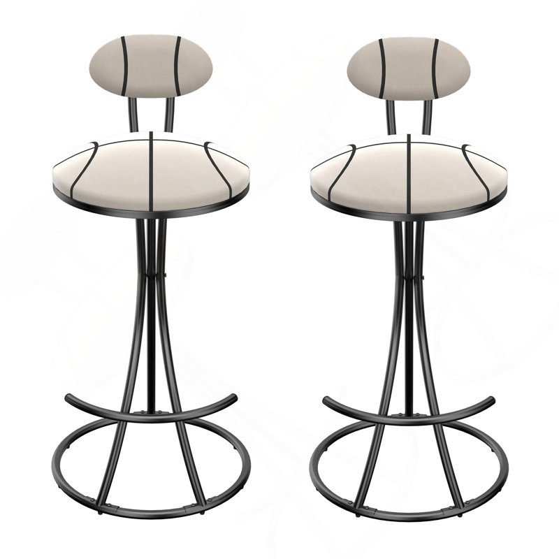 Ensemble de 2 tabourets de bar en forme de S avec dossier et chaises rembourrées avec tabouret à hauteur de comptoir pour îlot de cuisine