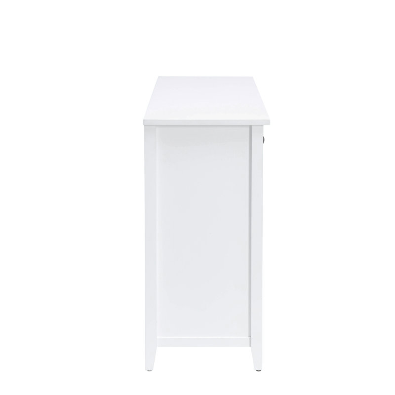 Flavius White Finish Console Cabinet, White