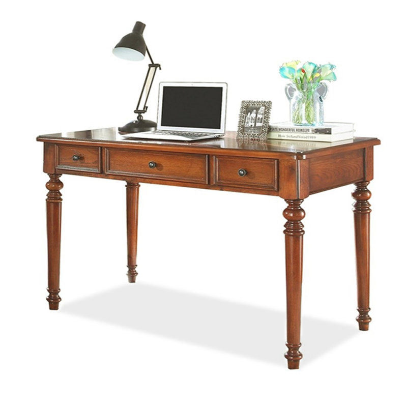Bureau rectangulaire brun en bois massif, H 30,71 po x l 55,12 po x P 23,62 po