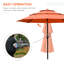 Parasol de patio orange 9 pi. 3 avec des caractéristiques pratiques. Ouverture de la manivelle et réglage de l'inclinaison. Convient à une terrasse, une cour ou une pelouse. 3 ventilés. Matériaux. 13,3 lb 7,85 po Hauteur du produit Grand parasol d'extérieur