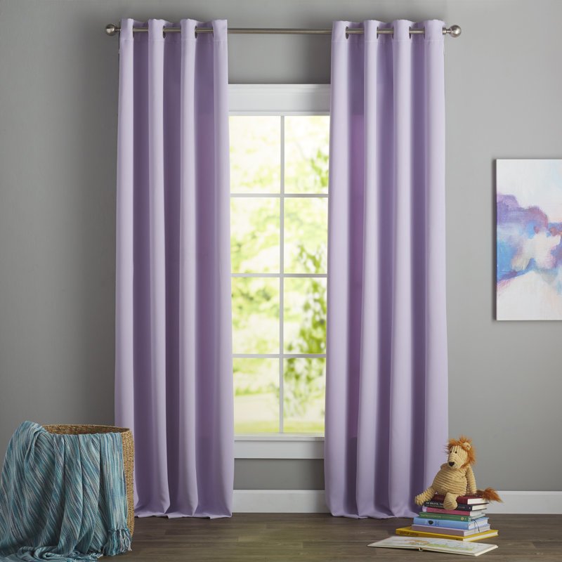 Mcmanus Room Darkening Thermal Grommet Curtain Panels, 52" W x 84" L, Veridian Gray
