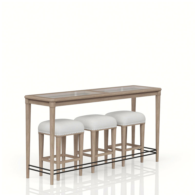 Matte Glass Display Table with 3 Stools