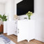 Meuble télé VIBE pour téléviseur de 65 po ou moins, meuble télé avec 2 espaces de rangement spacieux et pieds en bois massif pour le salon-608524750