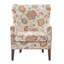 Large fauteuil à oreilles avec garniture à têtes de clou Colette-33087182