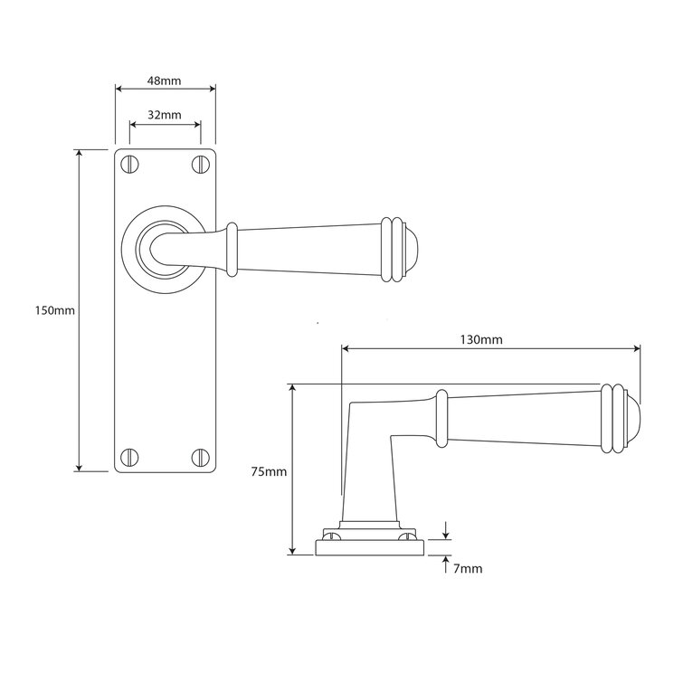 Finesse Durham Genuine Pewter Latch Door Handle & Reviews | Wayfair.co.uk