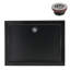 Base de douche en acrylique noir brillant avec drain à gauche 42 po x 34 po Streamline-117295508