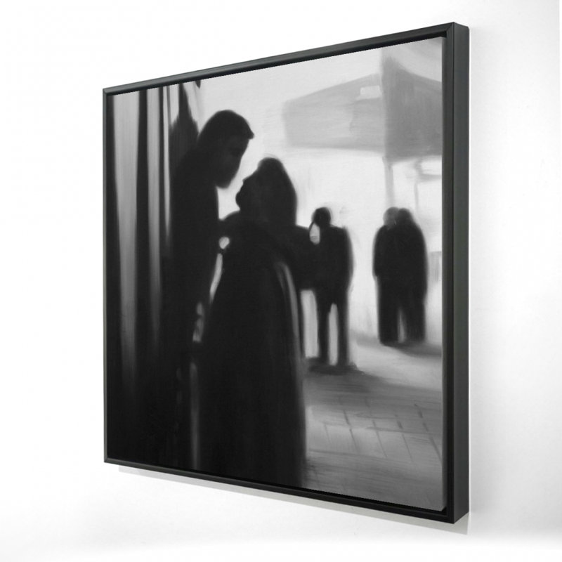 «Couple At The Train Station» sur toile, H 24 po x l 24 po