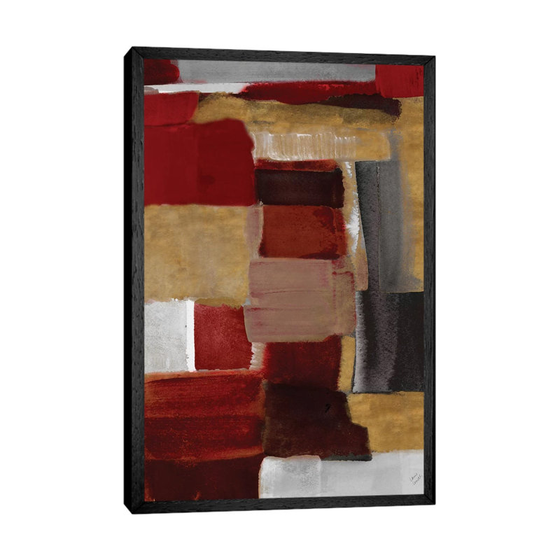 Red And Gold Light II by Lanie Loreth - Painting on Canvas, 66.04cm H x 45.72cm W x 3.81cm D, Black Floater Framed