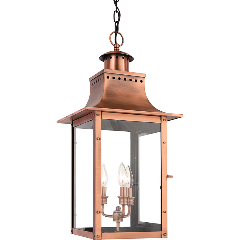 Mini-luminaire suspendu en cuivre vieilli 3 lumières Fredi