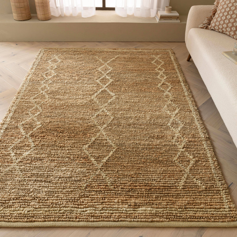Adib Bleach Jute Area Rug, Rectangle 120 x 170 cm, Natural