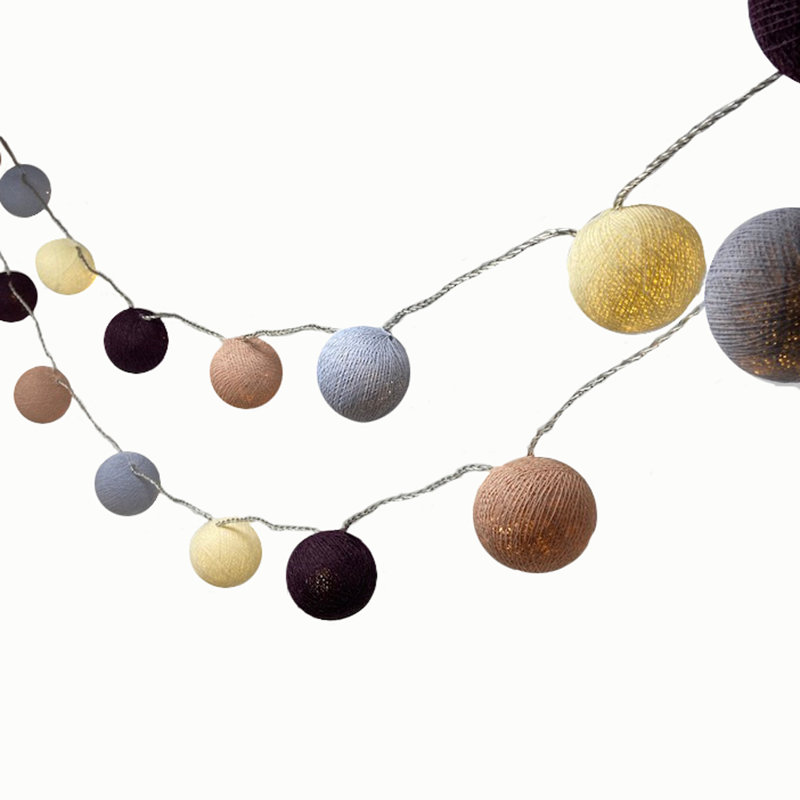 Misti LED Cotton Ball String Light, 20 Lamps - 5 Metre Long