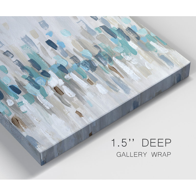 Staccato Blue I - ensemble de 2 reproductions sur toiles tendues, H 24 po x l 48 po x P 1 po