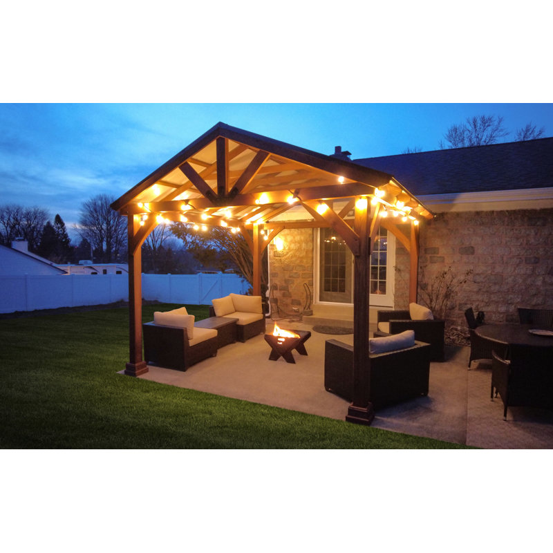 Westmont 12 Ft. W x 12 Ft. Wood Pavilion, Canyon Brown